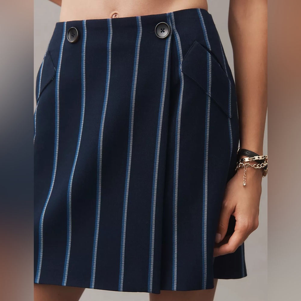 Maeve Stripe A-Line Mini Skirt